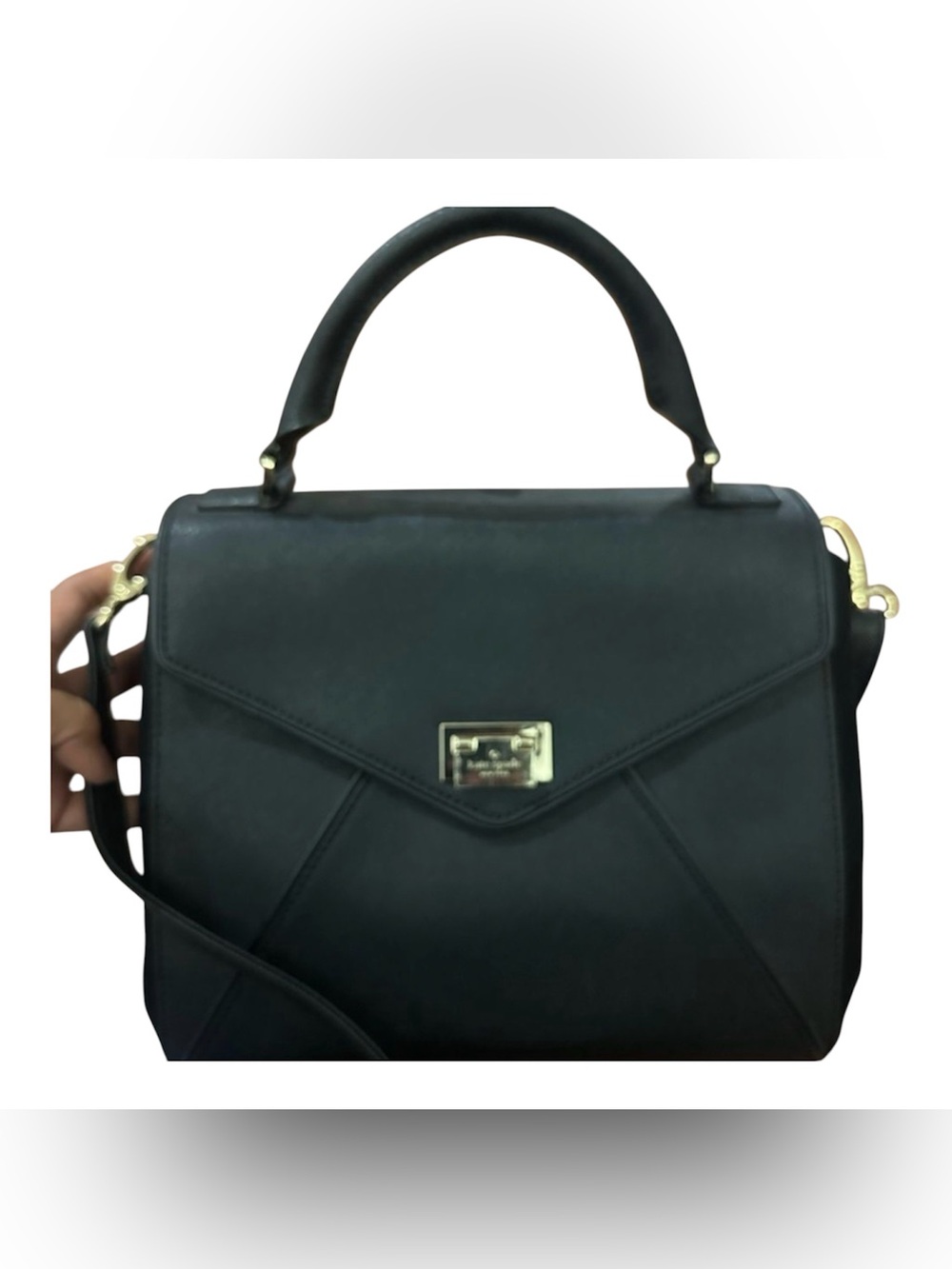 KATE SPADE New York Laurel Wesley Place Suede Leather Satchel Pushlock Close
